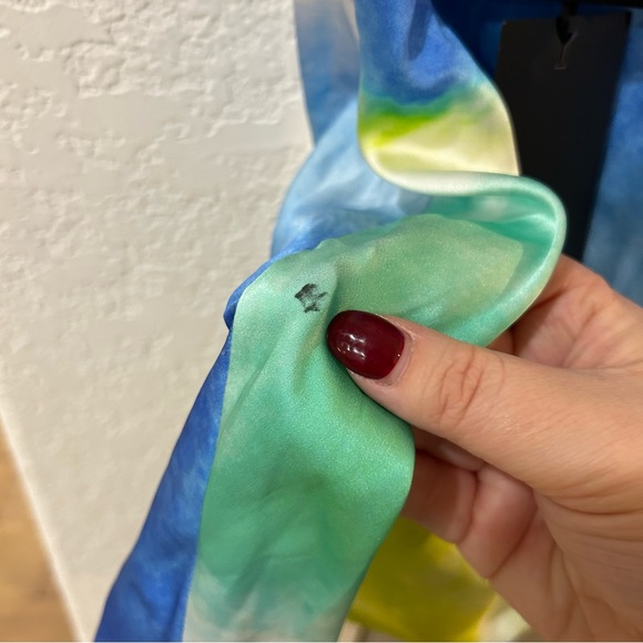 NWT Retrofete Rylynn Silk Mini Dress Watercolor Wave - Picture 7 of 8